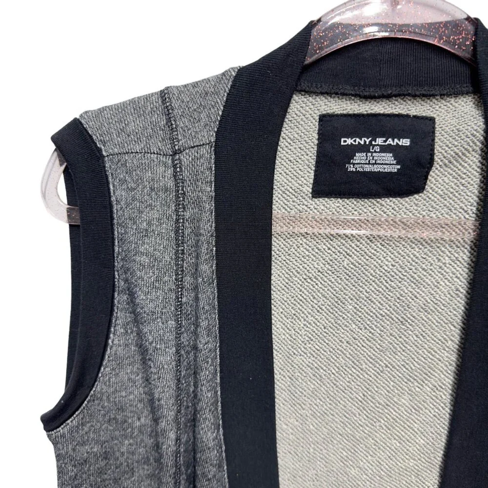 Pure Cotton Terry Knit Sweater Cardigan Vest Jacket Open Front